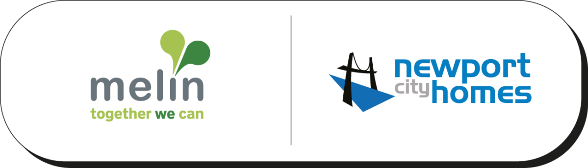 The Melin and Newport City Homes logos side by side