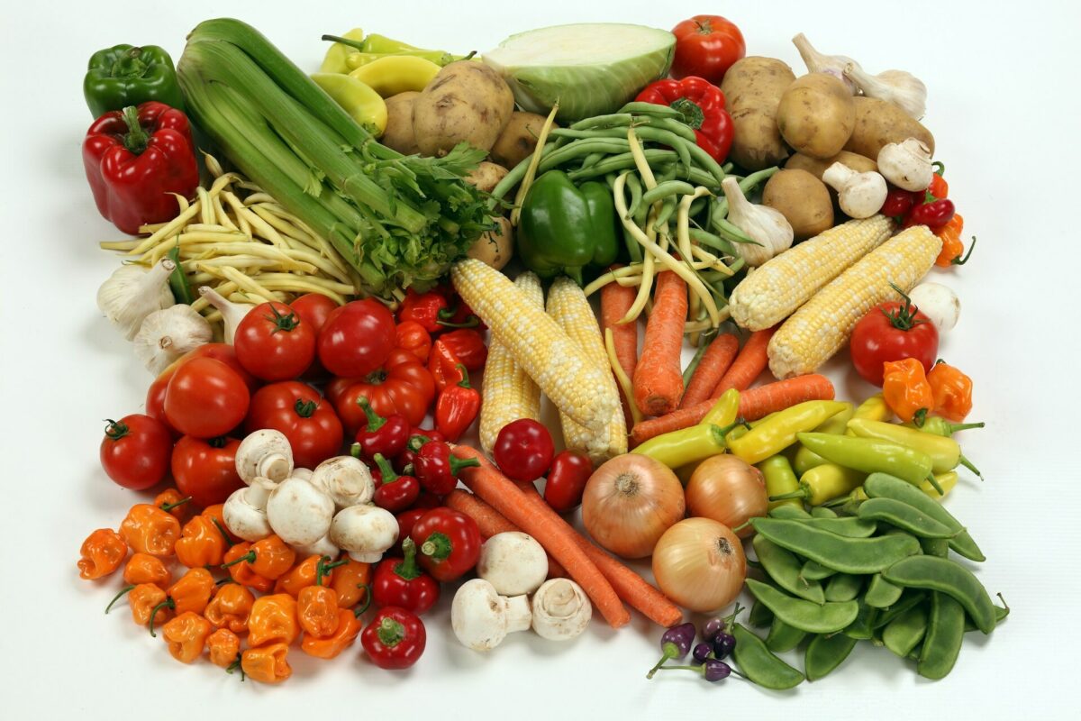 A basket of food shopping