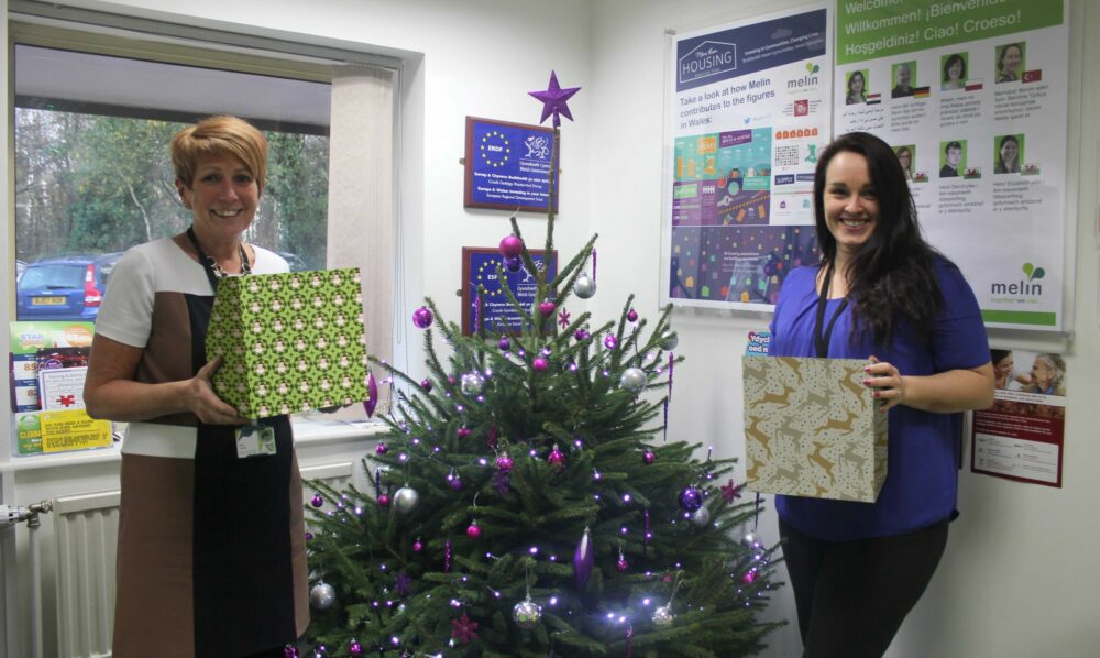 Nicola and Lisa with some of our donated gifts
