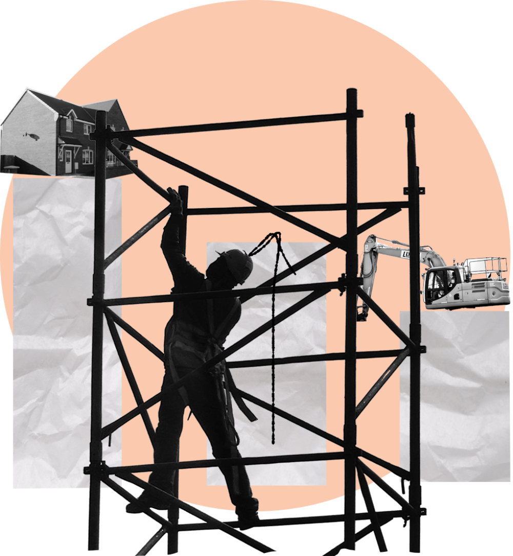 An illustration of housebuilding